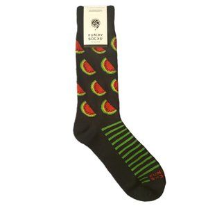 🍉 Funky Socks Black Stripe Watermelon Mens Crew